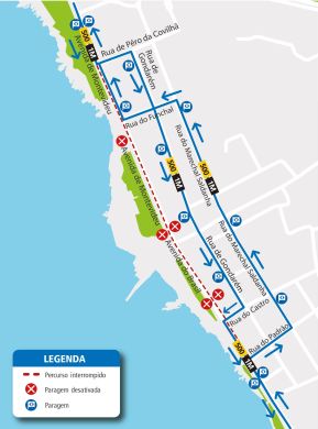 LINHAS 500-1M - ALTERAÇÃO DE PERCURSO - FILMAGENS - AV. MONTEVIDEU E AV. BRASIL - PORTO